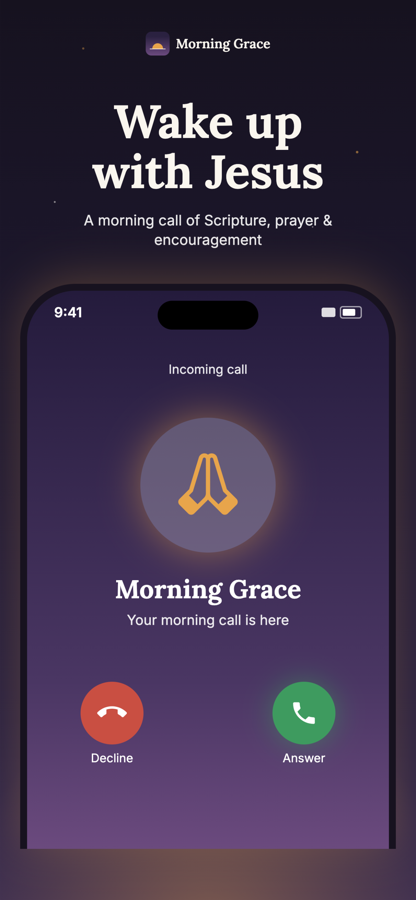 Morning Grace incoming call alarm screen